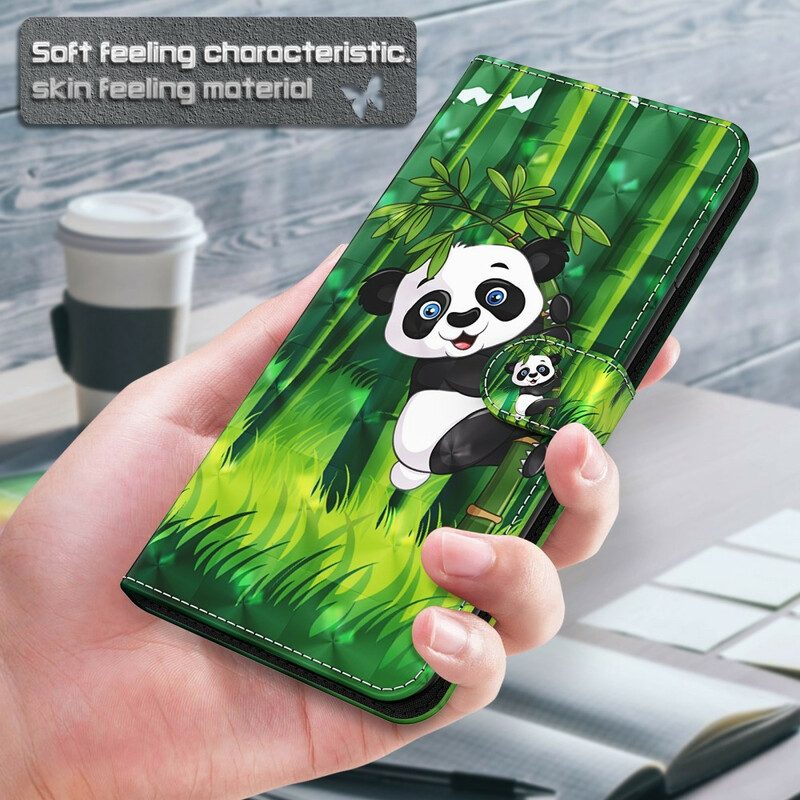 Folio-hoesje voor Xiaomi Redmi Note 9 Pro 5G Panda En Bamboe