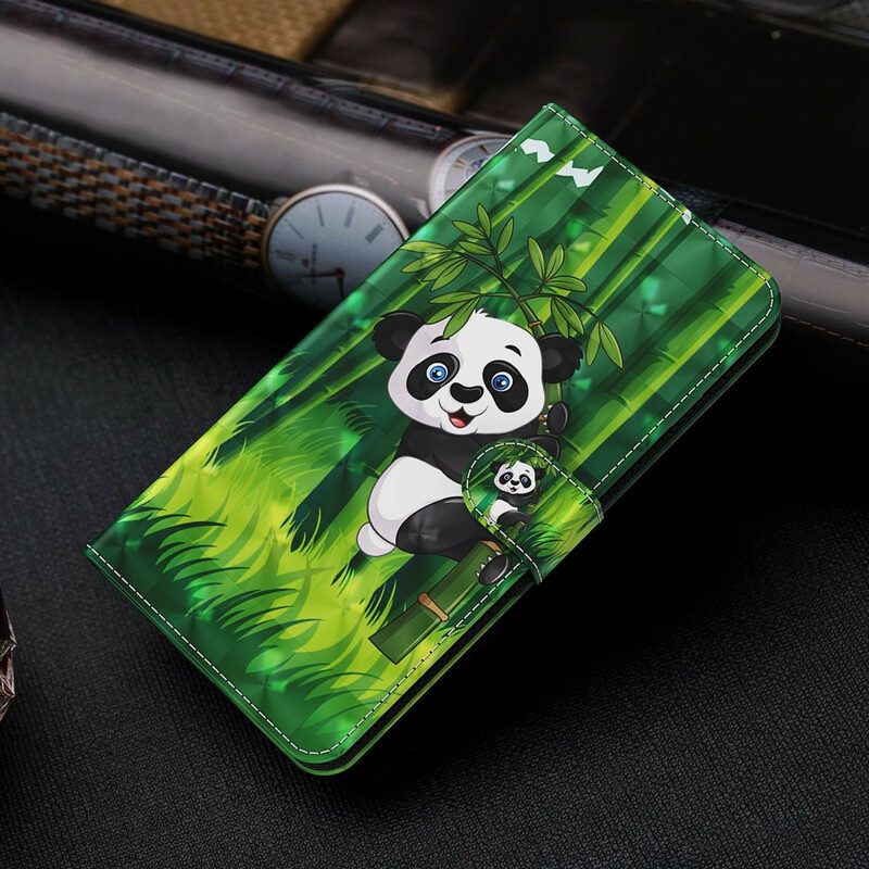 Folio-hoesje voor Xiaomi Redmi Note 9 Pro 5G Panda En Bamboe