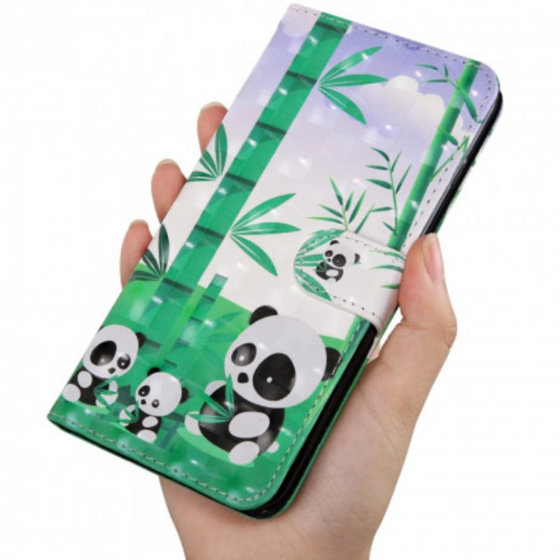 Folio-hoesje voor Xiaomi Redmi Note 9 Pro 5G Panda-familie