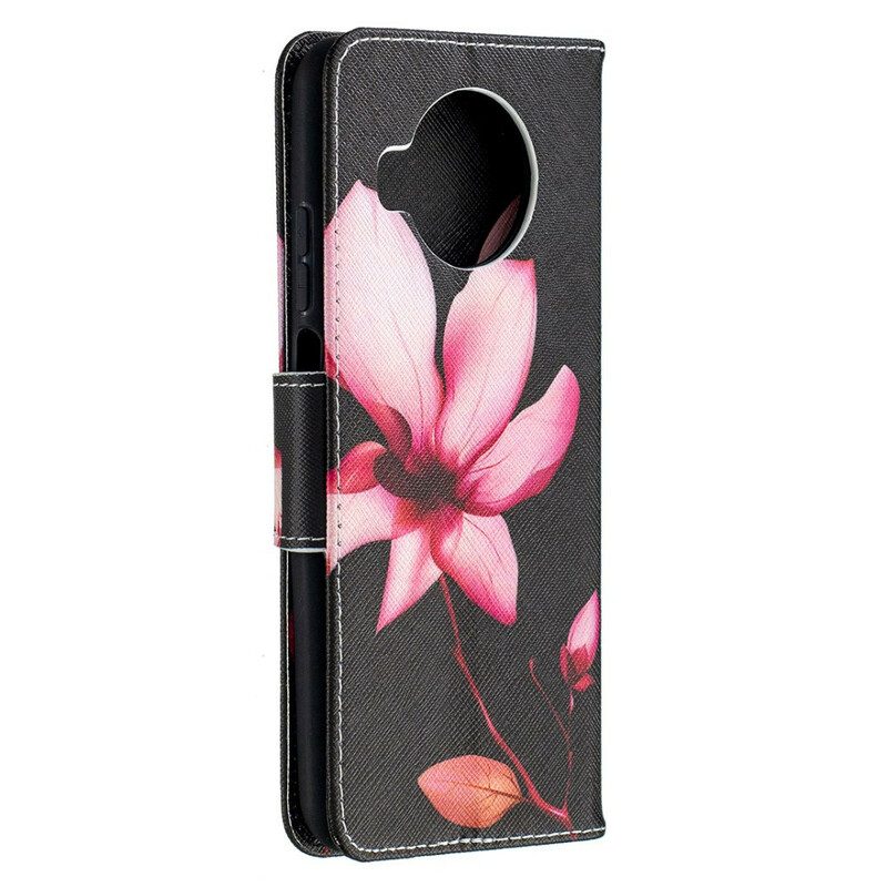 Folio-hoesje voor Xiaomi Redmi Note 9 Pro 5G Roze Bloem