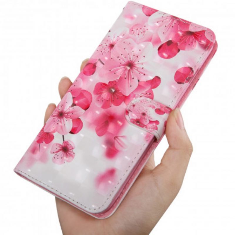 Folio-hoesje voor Xiaomi Redmi Note 9 Pro 5G Roze Bloemen