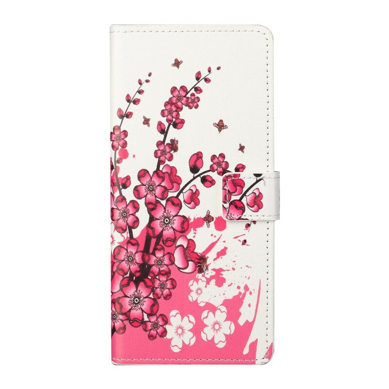 Folio-hoesje voor Xiaomi Redmi Note 9 Pro 5G Tropische Bloemen