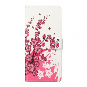 Folio-hoesje voor Xiaomi Redmi Note 9 Pro 5G Tropische Bloemen