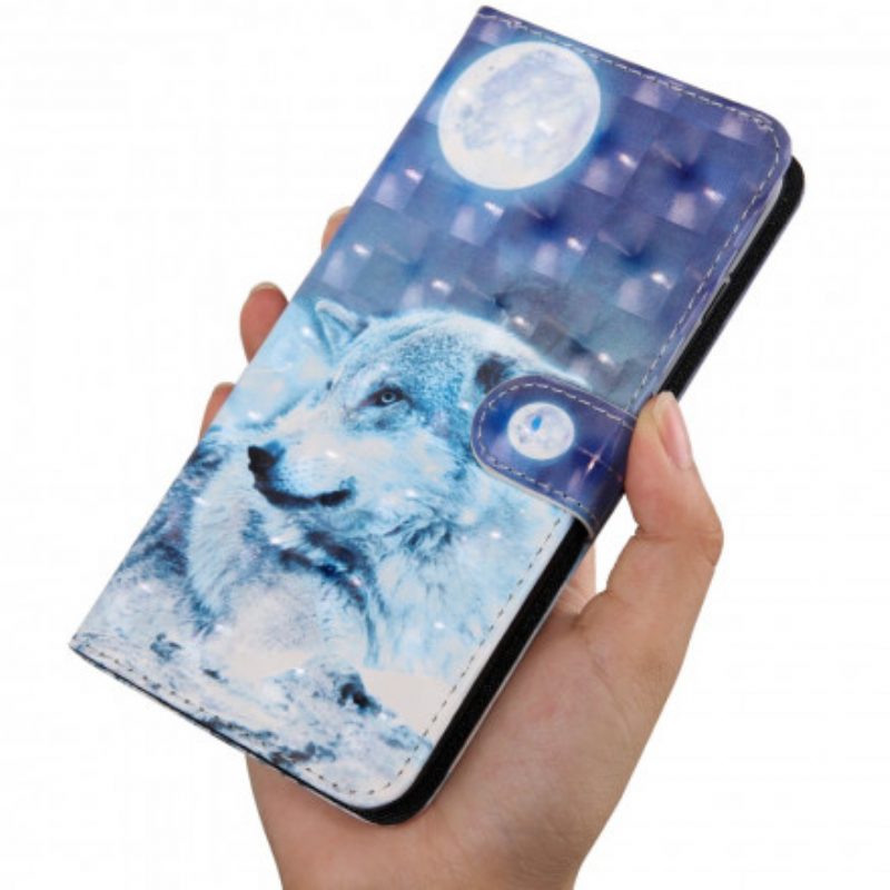 Folio-hoesje voor Xiaomi Redmi Note 9 Pro 5G Wolf In Maanlicht