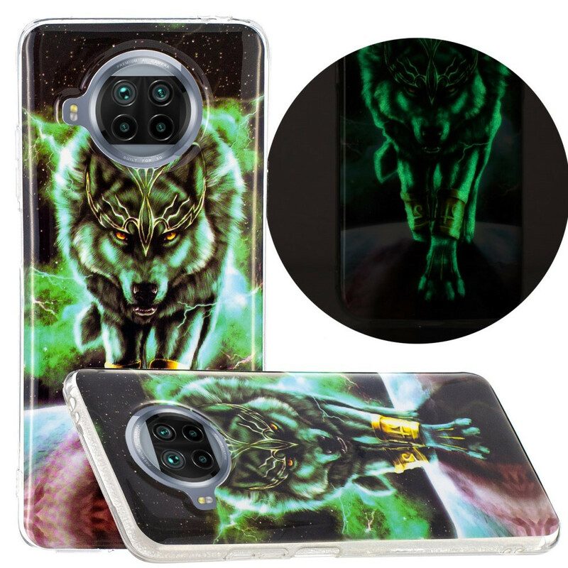 Hoesje voor Xiaomi Redmi Note 9 Pro 5G Fluorescerende Wolf-serie