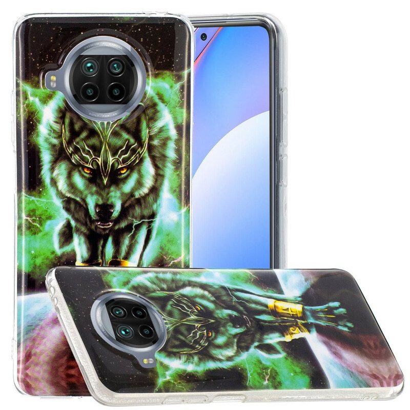 Hoesje voor Xiaomi Redmi Note 9 Pro 5G Fluorescerende Wolf-serie