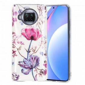 Hoesje voor Xiaomi Redmi Note 9 Pro 5G Gemarmerde Bloemen