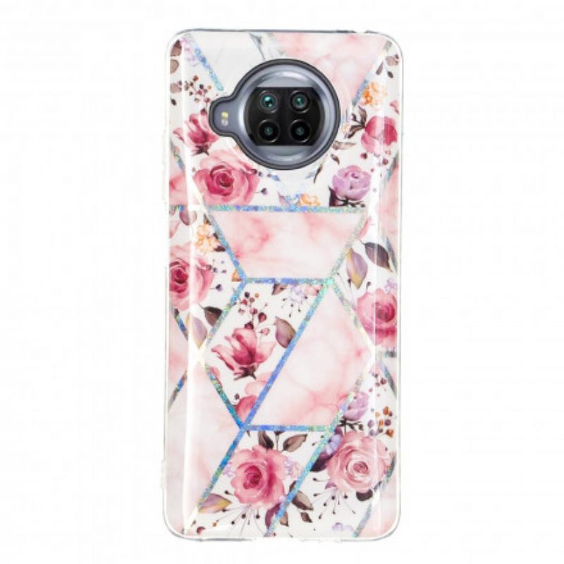 Hoesje voor Xiaomi Redmi Note 9 Pro 5G Gemarmerde Bloemen