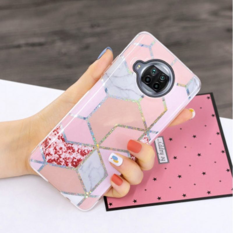 Hoesje voor Xiaomi Redmi Note 9 Pro 5G Glitter Design Marmer