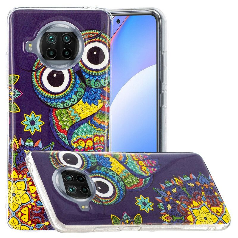 Hoesje voor Xiaomi Redmi Note 9 Pro 5G Neon Mandala Uil