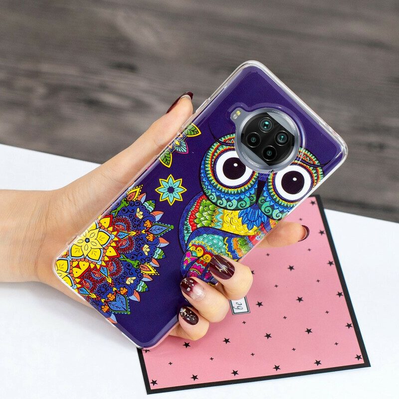 Hoesje voor Xiaomi Redmi Note 9 Pro 5G Neon Mandala Uil