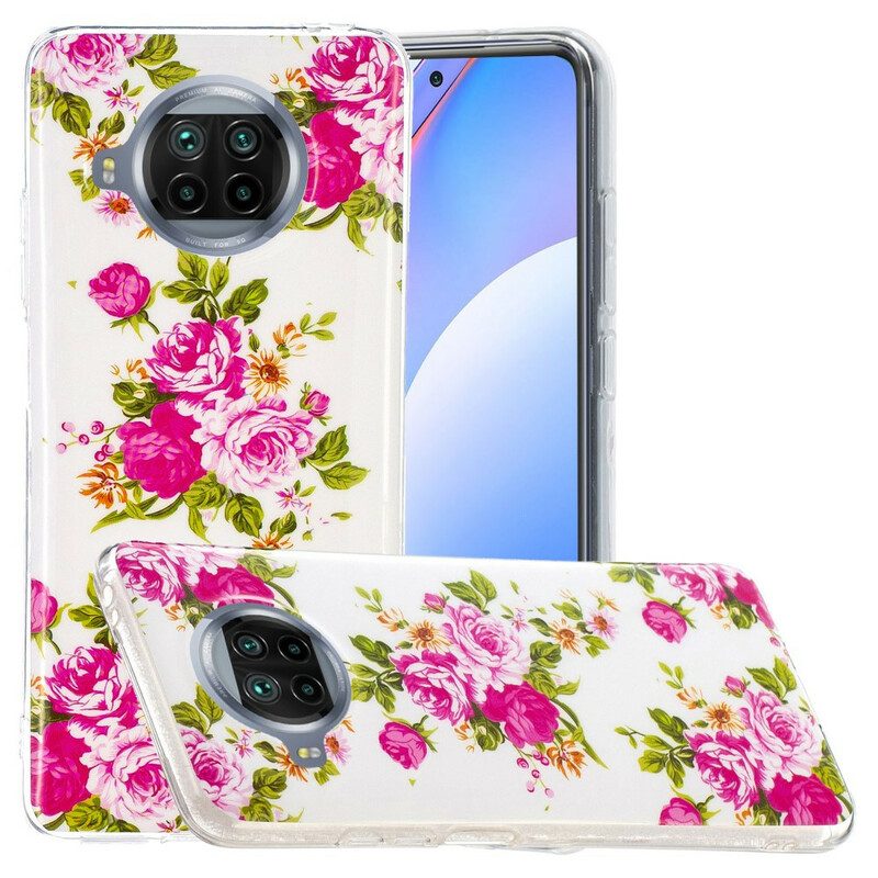 Hoesje voor Xiaomi Redmi Note 9 Pro 5G Neon Vrijheidsbloemen