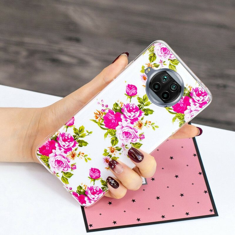 Hoesje voor Xiaomi Redmi Note 9 Pro 5G Neon Vrijheidsbloemen