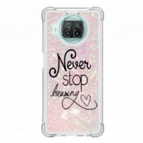 Hoesje voor Xiaomi Redmi Note 9 Pro 5G Stop Nooit Met Dromen Glitter