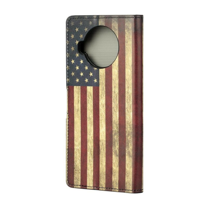 Leren Hoesje voor Xiaomi Redmi Note 9 Pro 5G Amerikaanse Vlag