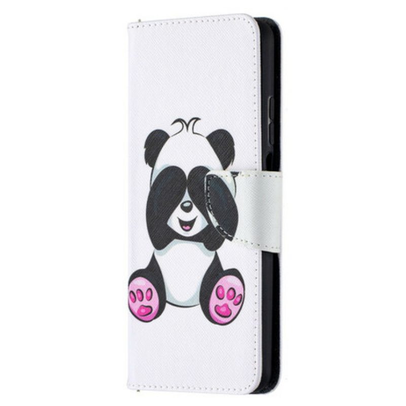 Leren Hoesje voor Xiaomi Redmi Note 9 Pro 5G Panda-plezier