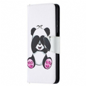 Leren Hoesje voor Xiaomi Redmi Note 9 Pro 5G Panda-plezier