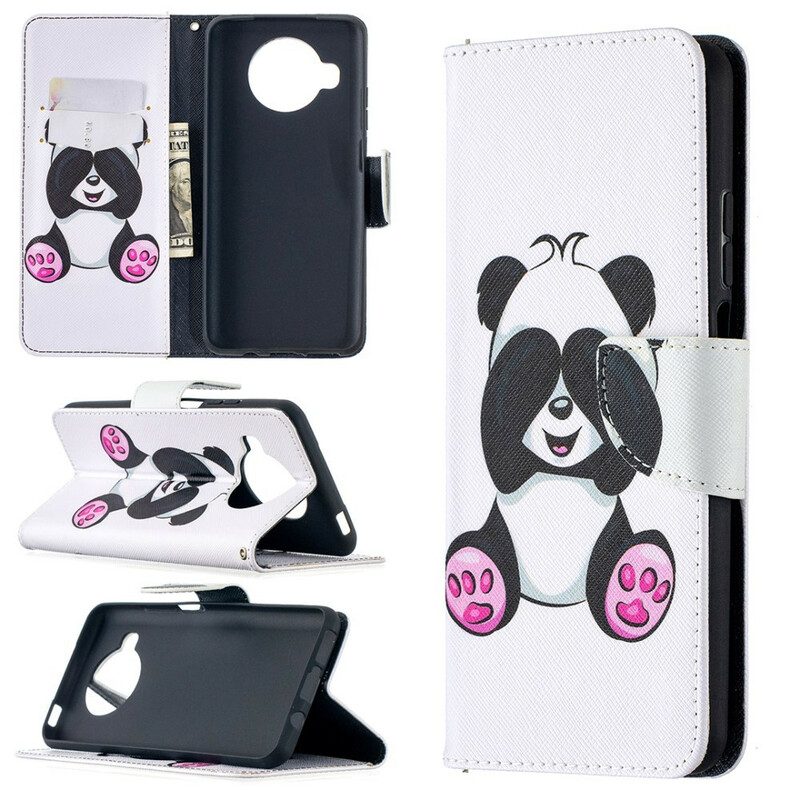 Leren Hoesje voor Xiaomi Redmi Note 9 Pro 5G Panda-plezier