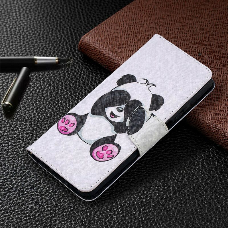 Leren Hoesje voor Xiaomi Redmi Note 9 Pro 5G Panda-plezier