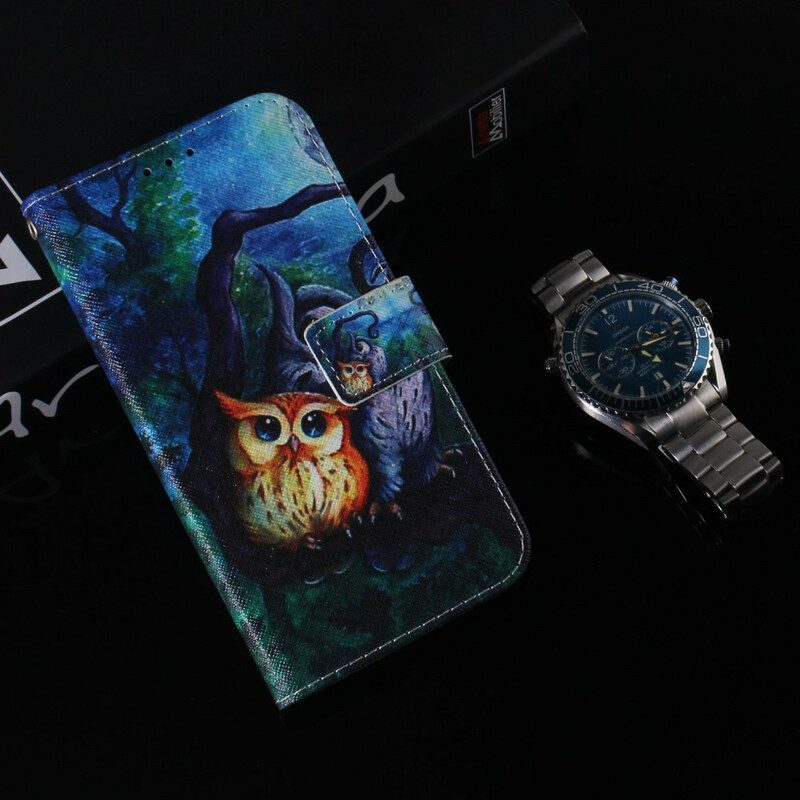 Leren Hoesje voor Xiaomi Redmi Note 9 Pro 5G Schilderij Van Uilen