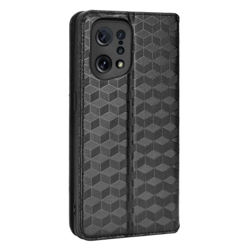 Bescherming Hoesje voor Oppo Find X5 Folio-hoesje Diamant Leereffect