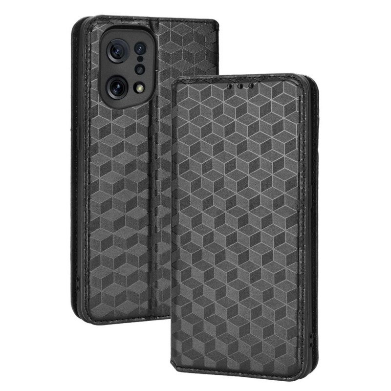 Bescherming Hoesje voor Oppo Find X5 Folio-hoesje Diamant Leereffect