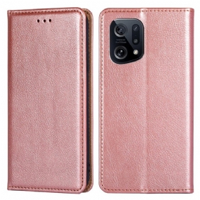 Bescherming Hoesje voor Oppo Find X5 Folio-hoesje Effen Kleur