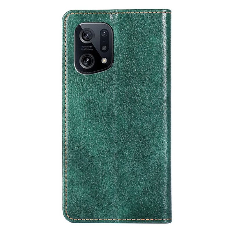 Bescherming Hoesje voor Oppo Find X5 Folio-hoesje Effen Kleur