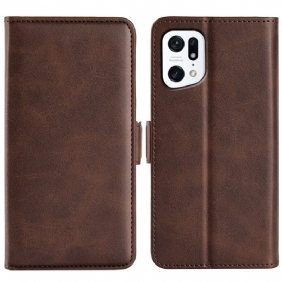 Flip Case voor Oppo Find X5 Folio-hoesje Dubbele Klep