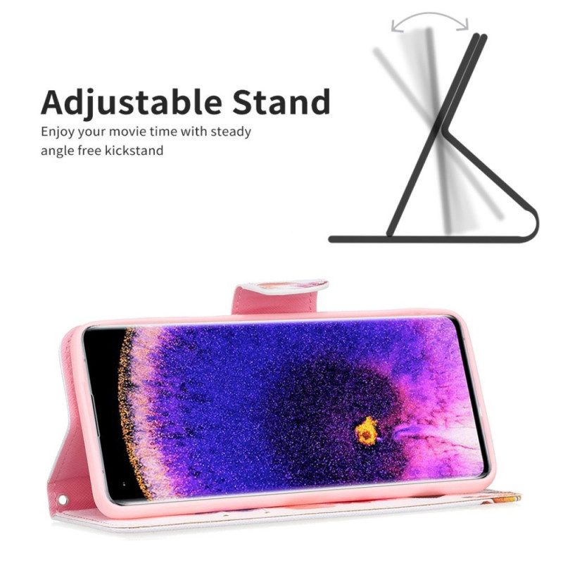 Folio-hoesje voor Oppo Find X5 Aquarel Vlinders