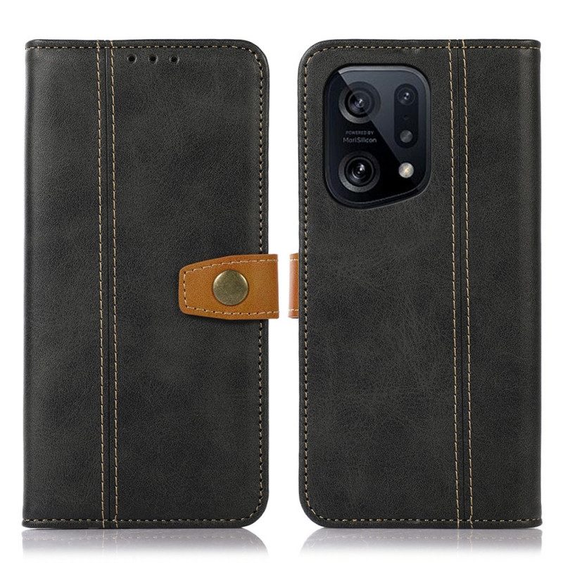 Folio-hoesje voor Oppo Find X5 Geweven Band