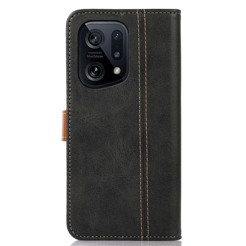 Folio-hoesje voor Oppo Find X5 Geweven Band