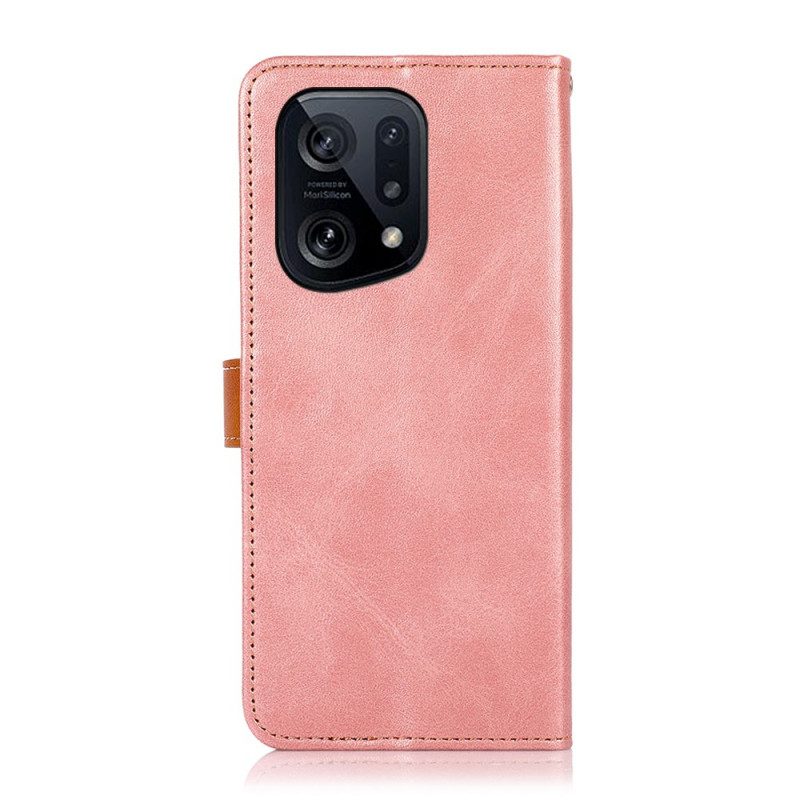 Folio-hoesje voor Oppo Find X5 Met Khazneh-riem