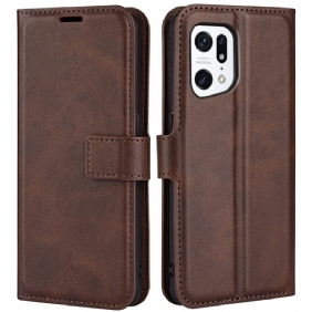 Folio-hoesje voor Oppo Find X5 Slank Extreem Leereffect