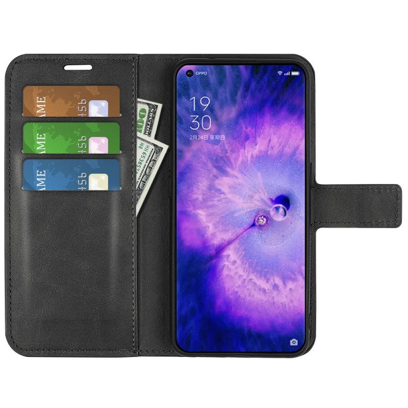 Folio-hoesje voor Oppo Find X5 Slank Extreem Leereffect