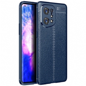 Hoesje voor Oppo Find X5 Ledereffect Litchi Dubbele Lijn