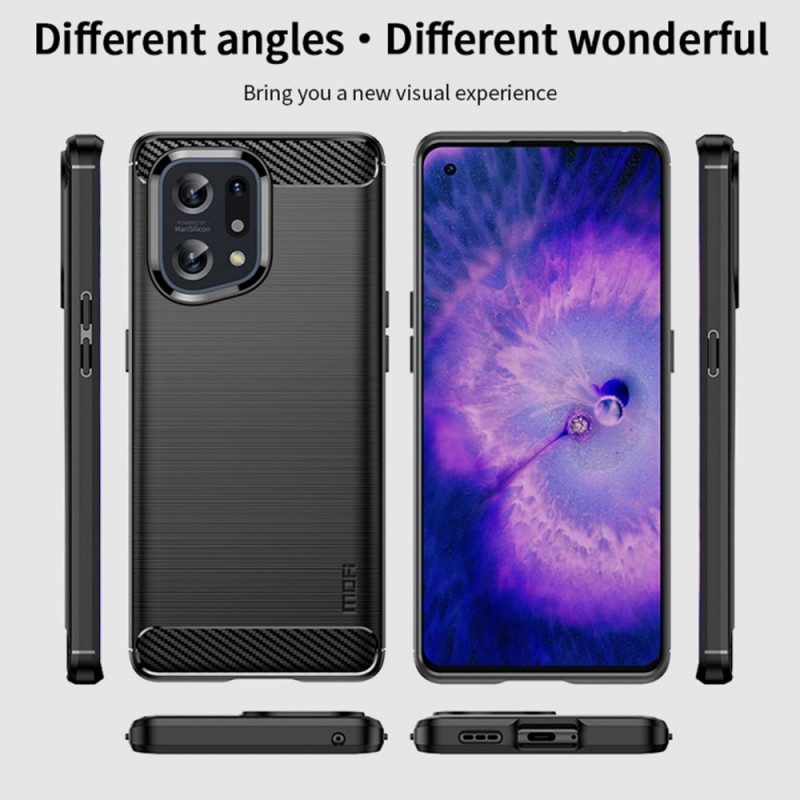 Hoesje voor Oppo Find X5 Mofi Geborsteld Koolstofvezel