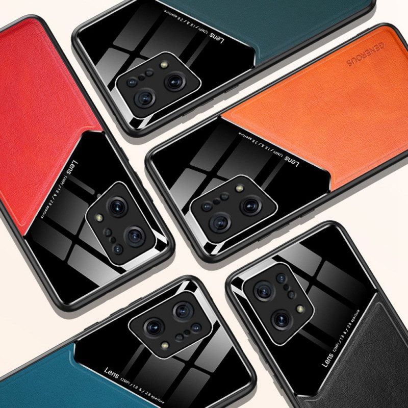 Hoesje voor Oppo Find X5 Premium Kunstleer