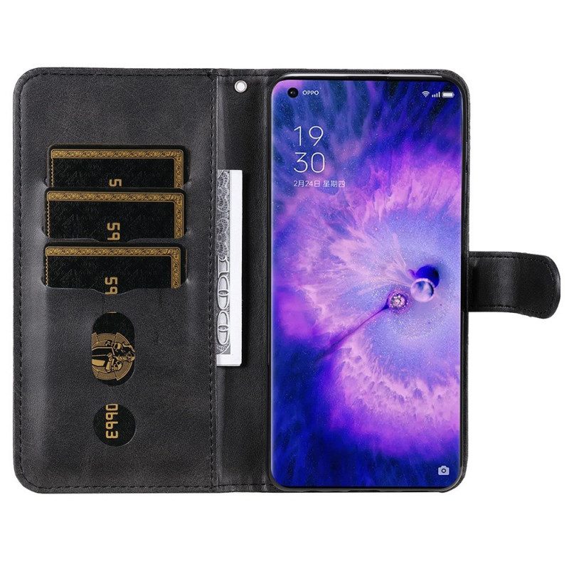 Leren Hoesje voor Oppo Find X5 Portemonnee