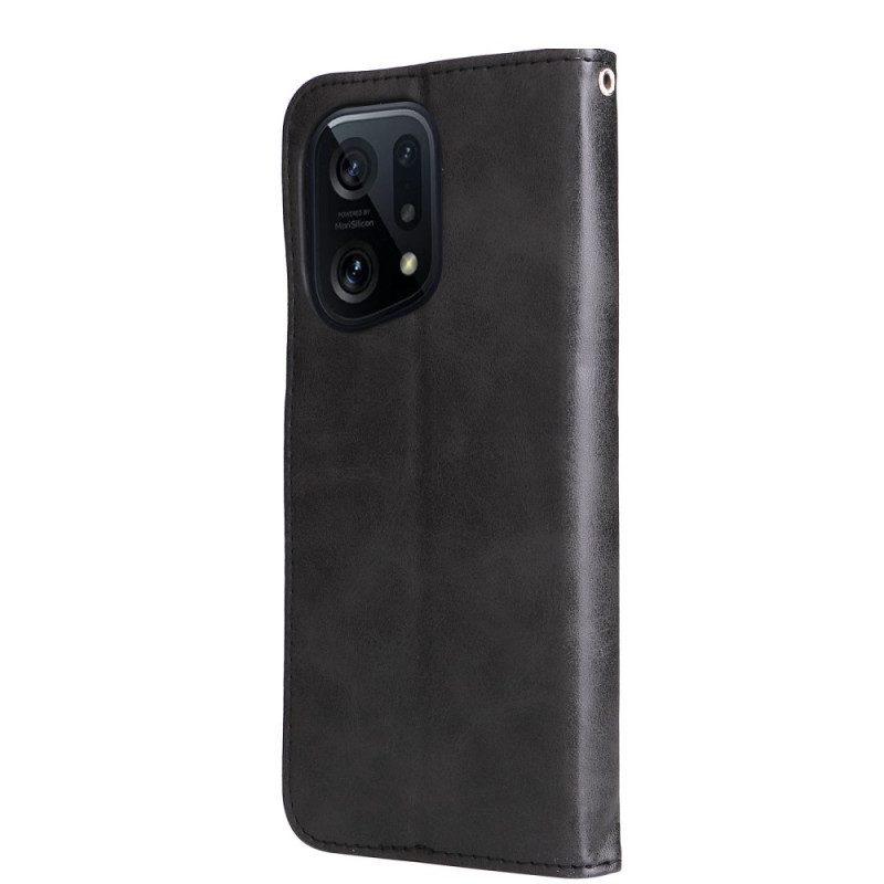 Leren Hoesje voor Oppo Find X5 Portemonnee