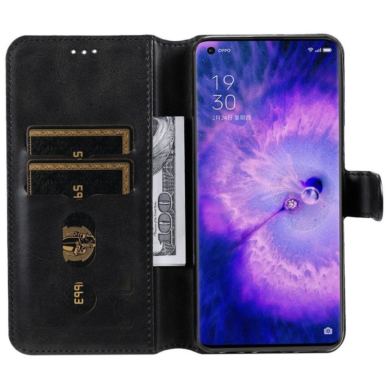 Leren Hoesje voor Oppo Find X5 Stijl Leer