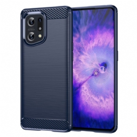 Telefoonhoesje voor Oppo Find X5 Geborstelde Koolstofvezel