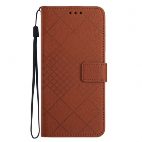 Leren Hoesje Realme 12 Plus 5g Litchi-textuur Diamantontwerp