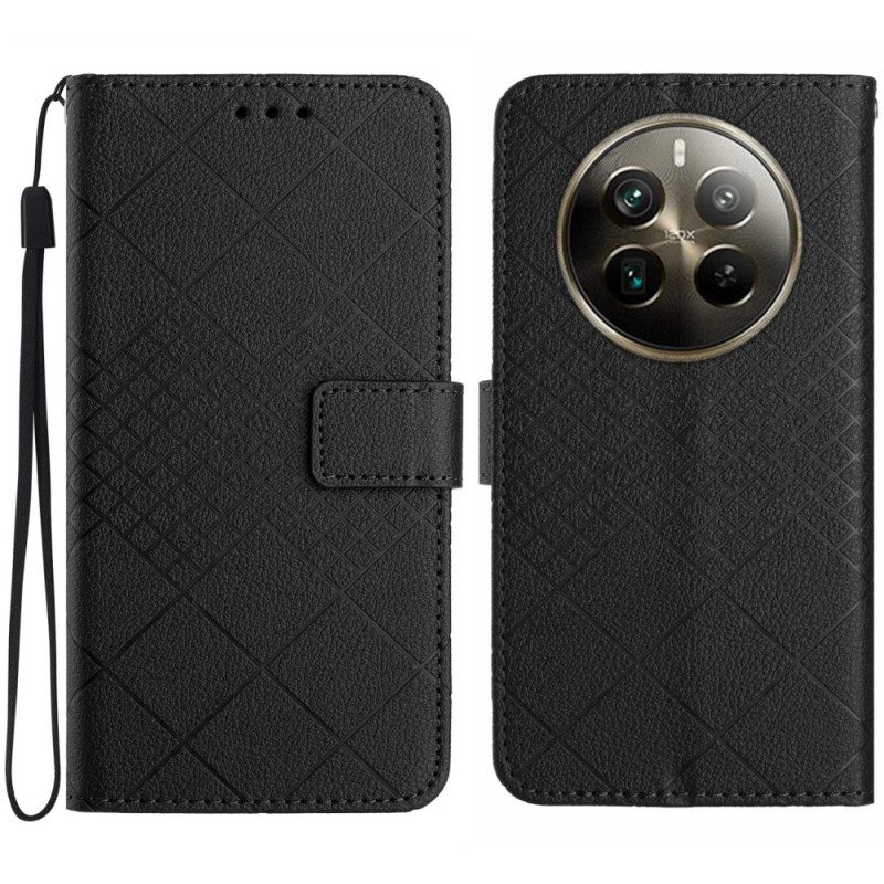 Leren Hoesje Realme 12 Plus 5g Litchi-textuur Diamantontwerp