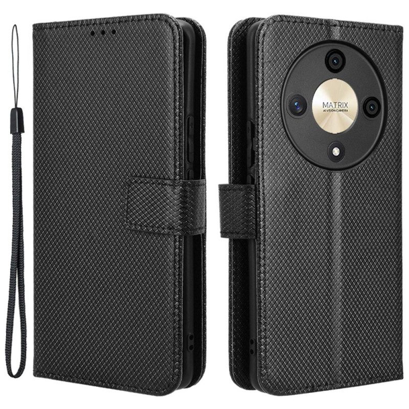 Folio-hoesje Honor X9b / Magic 6 Lite Structuur Met Riem