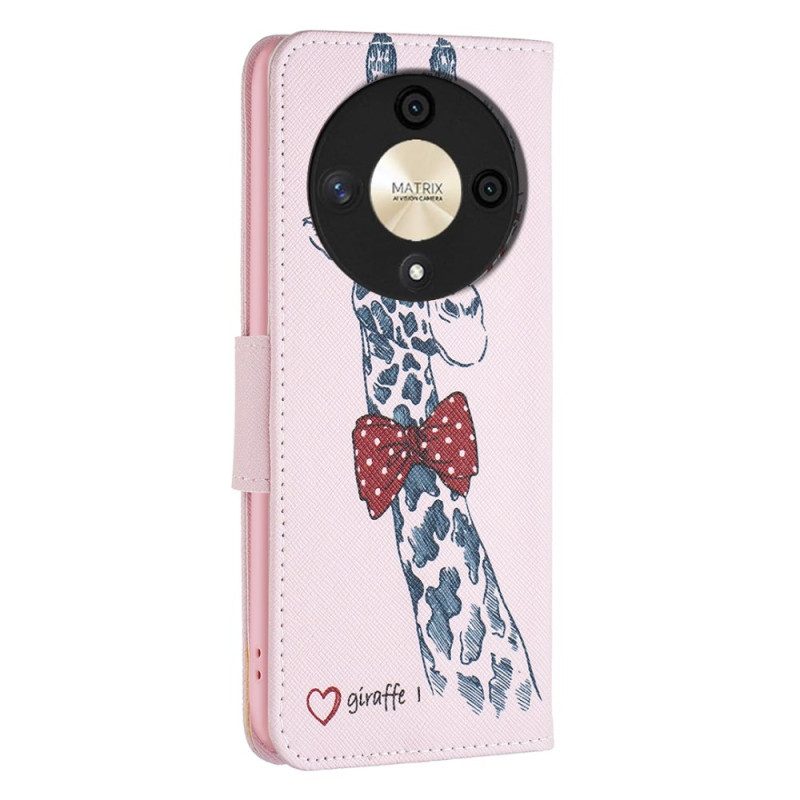 Folio-hoesje Honor X9b / Magic 6 Lite Telefoonhoesje Intello-giraffe