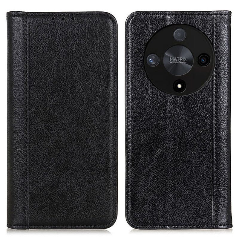 Folio-hoesje Voor Honor X9b / Magic 6 Lite Splitleer Met Litchi-textuur