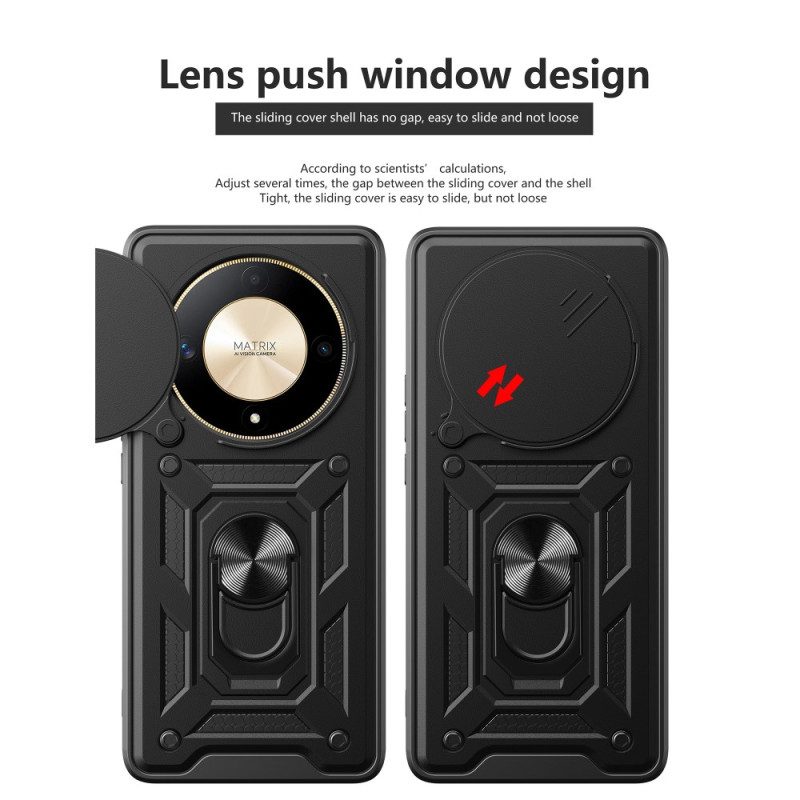 Hoesje Voor Honor X9b / Magic 6 Lite Verschuifbare Lensbescherming En Steunring