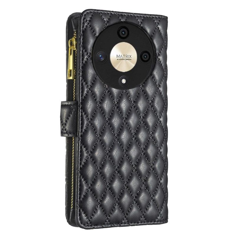 Leren Hoesje Honor X9b / Magic 6 Lite Binfen Kleur Gewatteerde Portemonnee