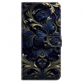 Leren Hoesje Honor X9b / Magic 6 Lite Blauwe Bloemen